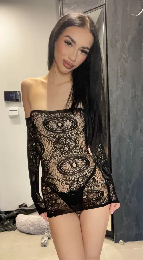 This black see-through dress does something amazing to my figure