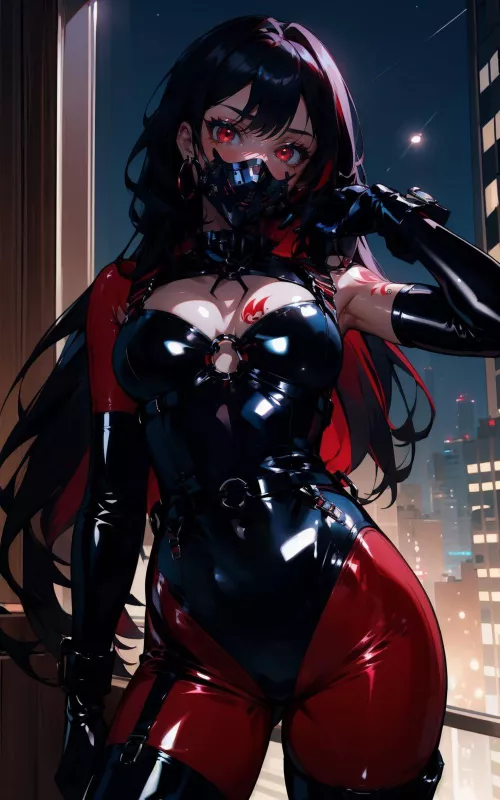 Black/Red Bodysuit & Mask