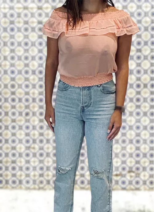 Dark nips and light shirts. 