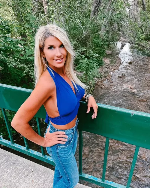 Do you like blonde girls in blue bikini?