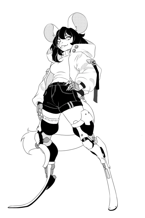 Finally started working on my own fursona, meet Charlie the Chinchilla! (art by me)