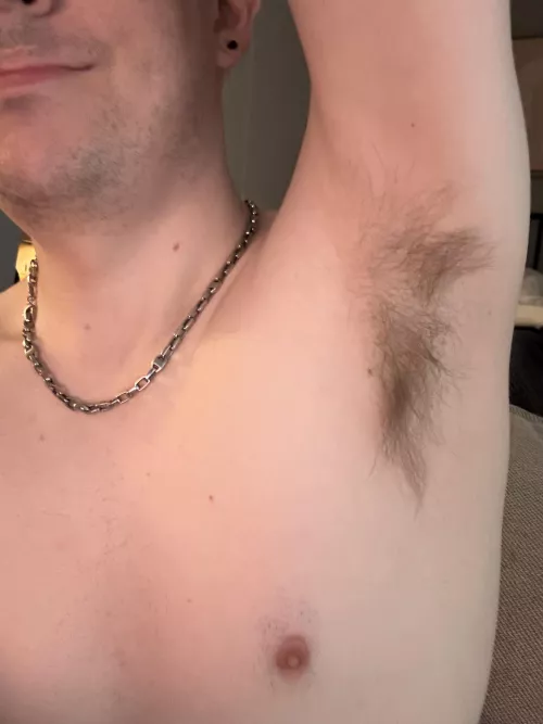 Fresh from workout. Who wants to sniff and lick?