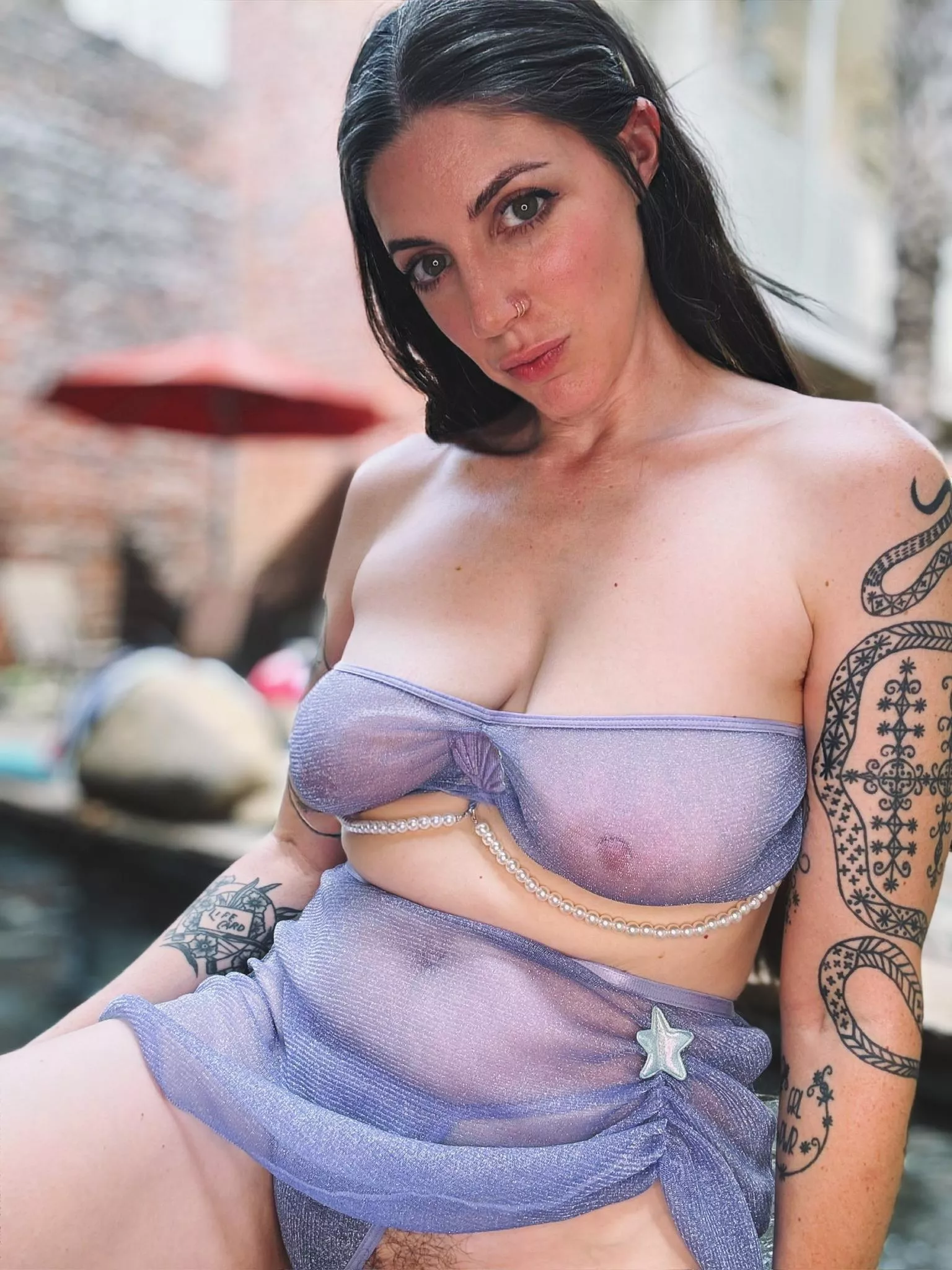 I love wearing sheer pieces to the pool