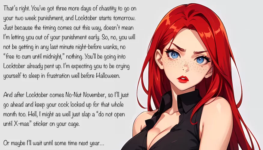 Just because Locktober starts tomorrow… [AI Image]