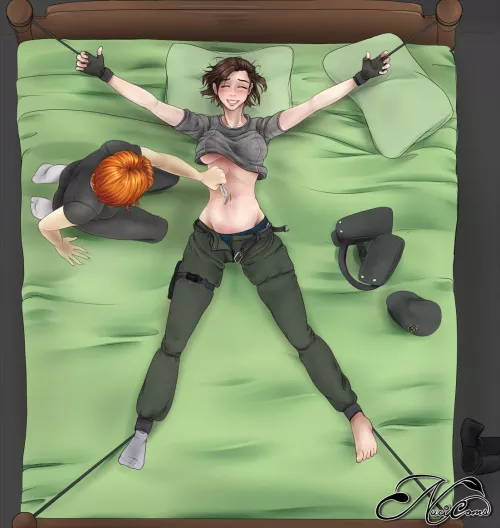 Belly button tickling 