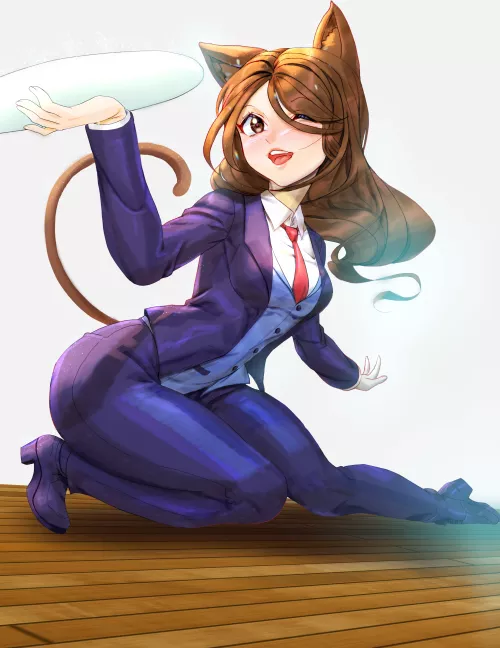 SFW Cat Butler Dvon, ready to serve! What is she holding?