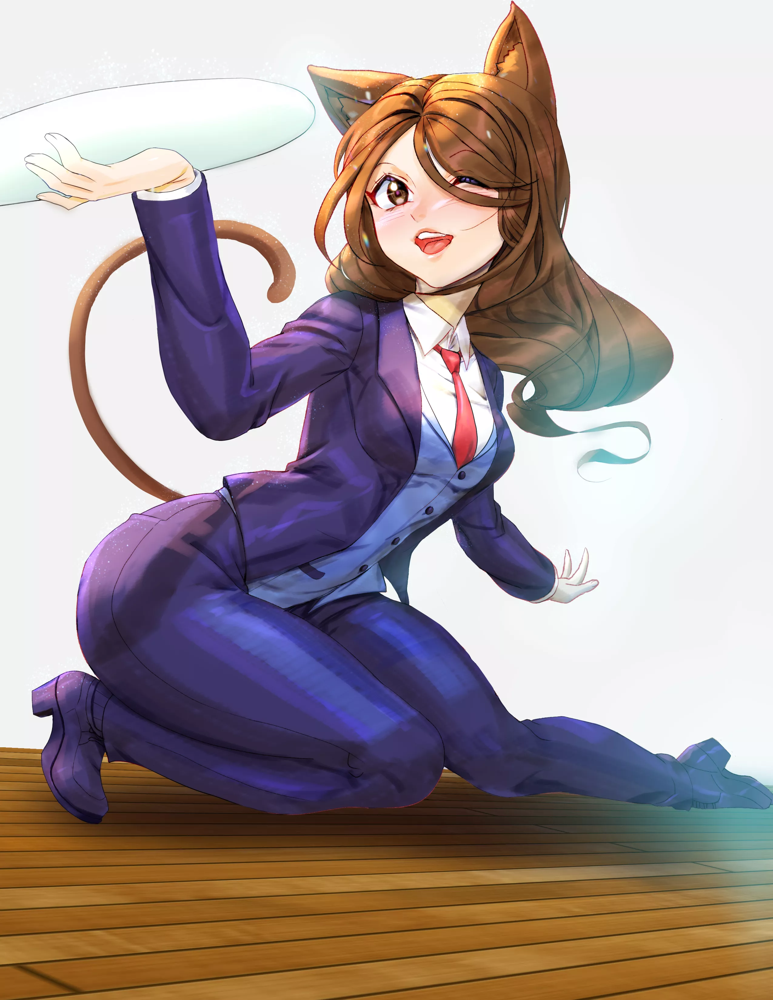 SFW Cat Butler Dvon, ready to serve! What is she holding?