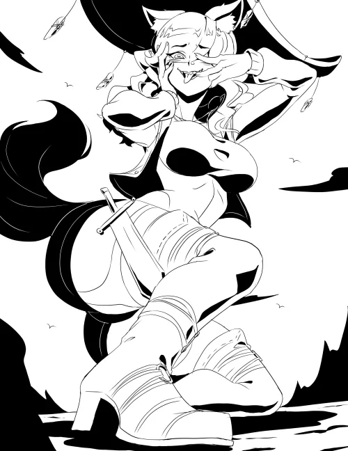 SFW Cat Mage Sketch for Awful_Knight! owo