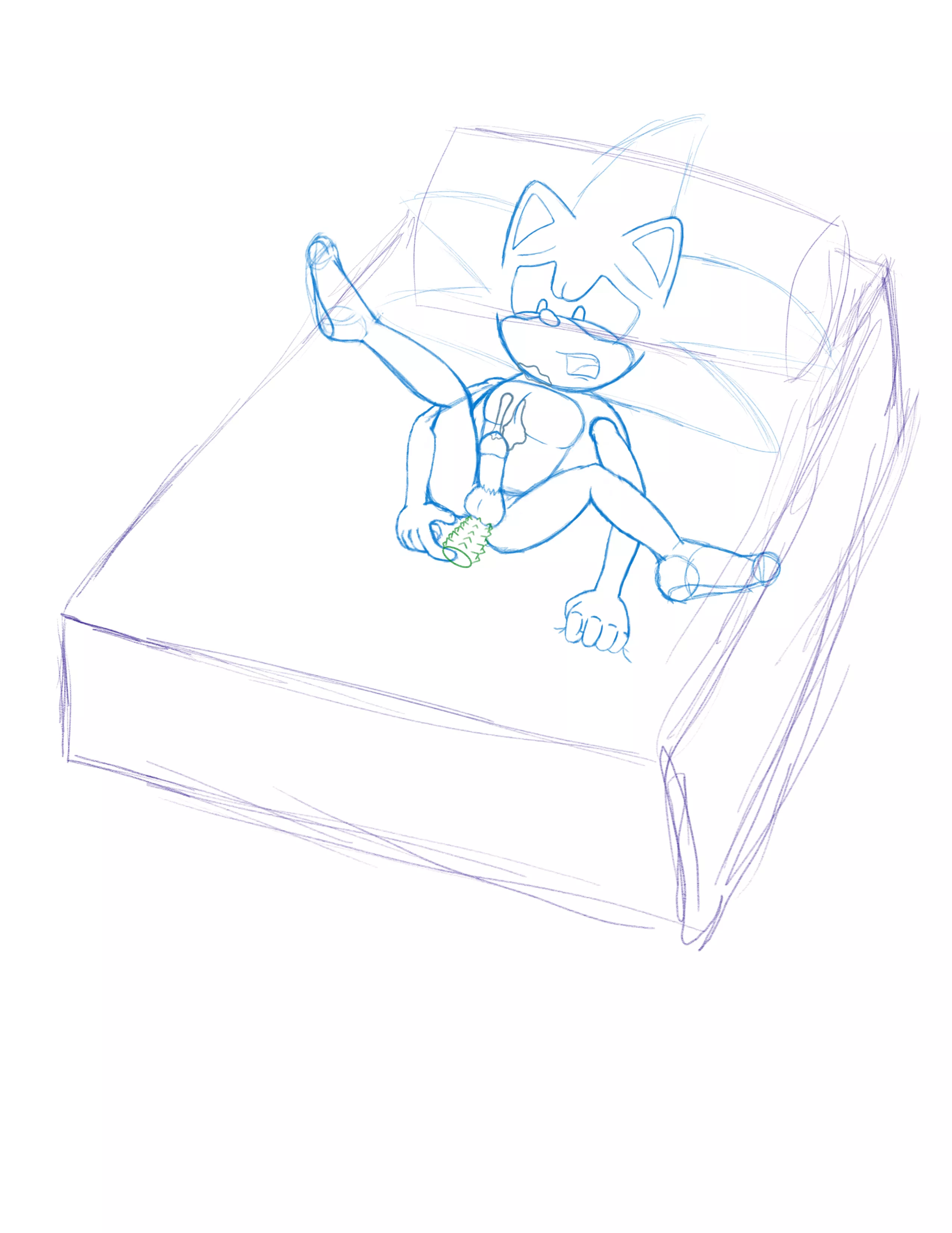 Sonic having his me time (sketch)