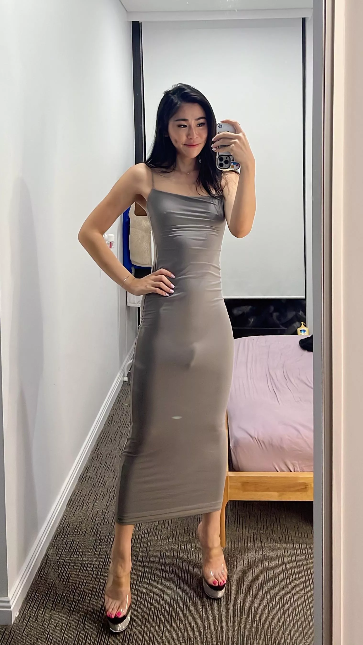 Would you let me go out with you in a dress like this?