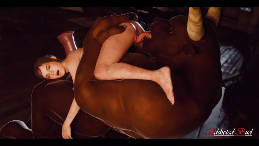 (AddictedBud) I'd have to imagine that strong slippery tongue feels amazing but how can she be ignoring that rod in front of her.