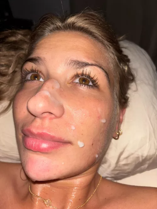 Finished him with my tits and he still managed to hit my face