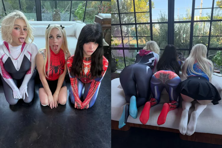 Gwen, Spidergirl and Spiderman by Kea, Kenna and Puppiwi 