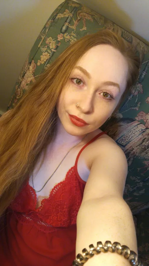 How do we feel about strawberry blonde with red top and red lipstick? 