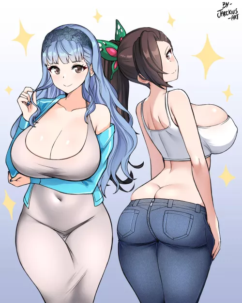 Marianne and Kagero (By @jarckius_art) [Joint Commission] 