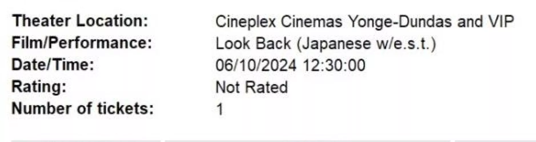 🇨🇦Selling one ticket this Sunday