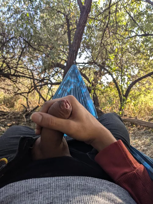 Showing off near trail