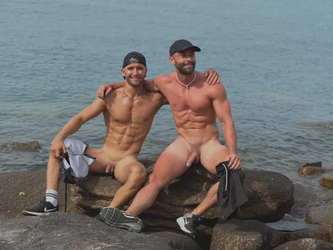 Taking sunbathing to a whole new level: Our beach day just got hotter...