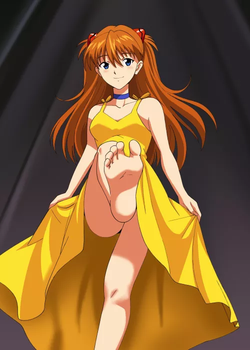 Asuka yellow dress barefoot (OC)