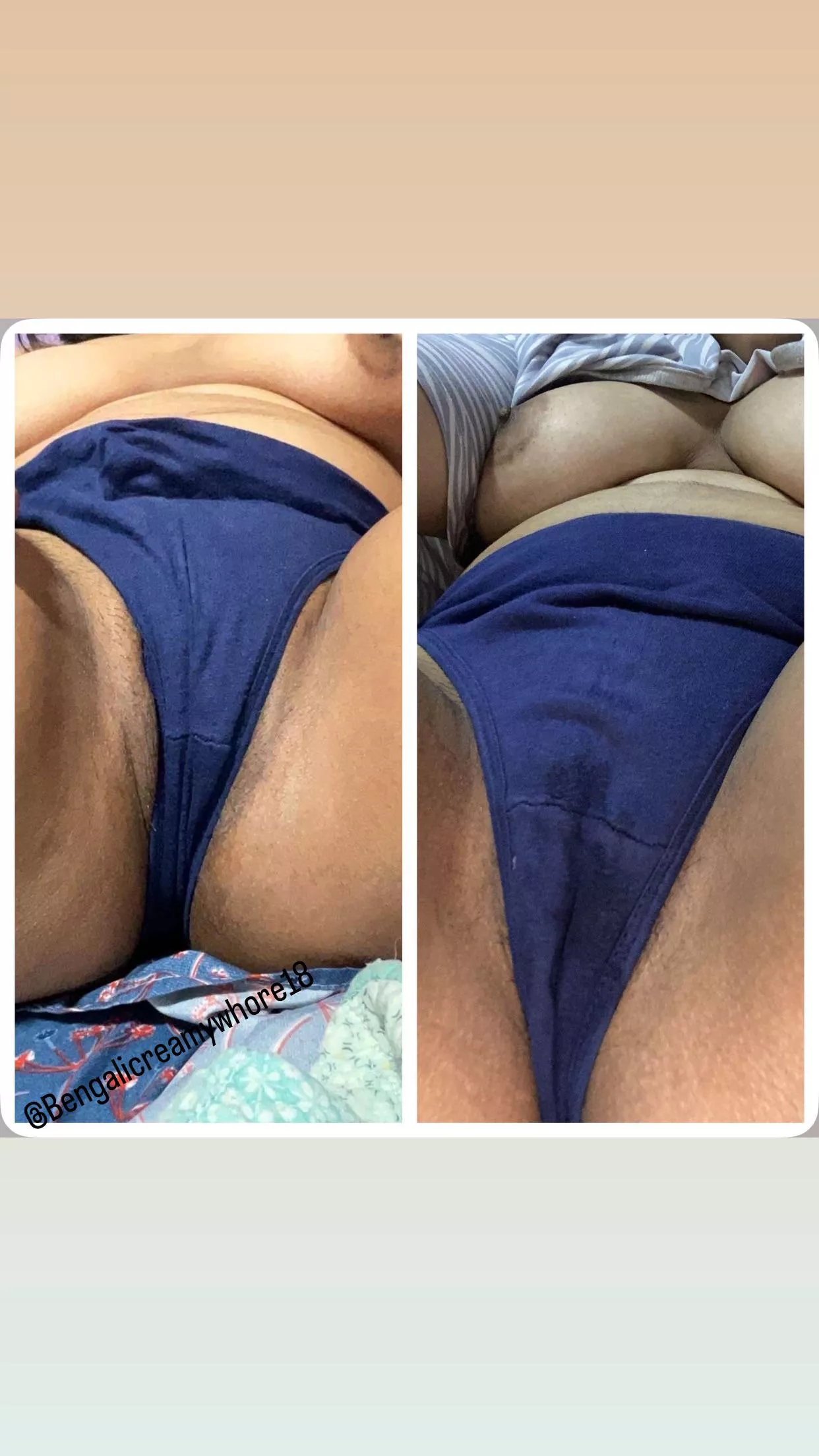 Before and after wet panties 