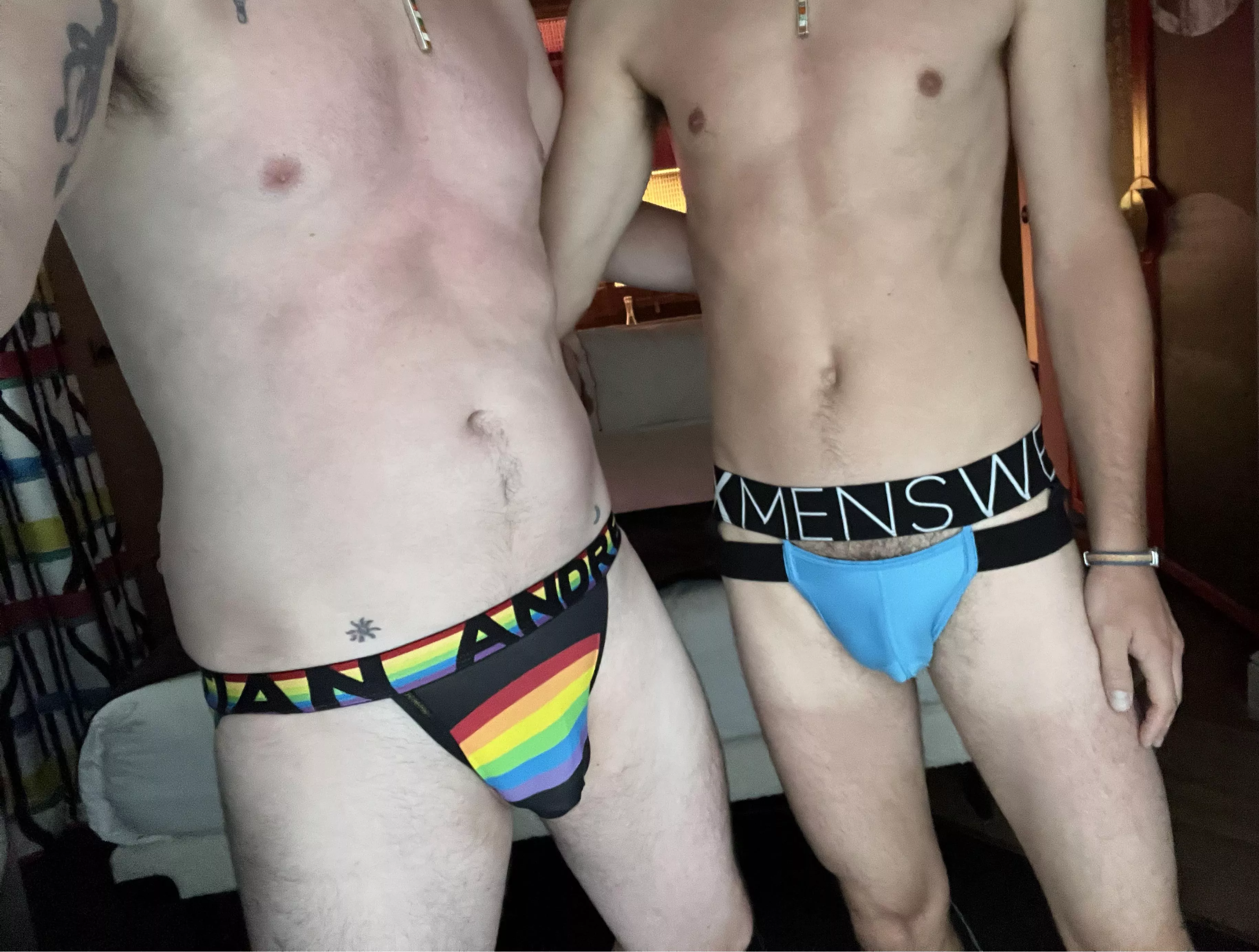 Having some fun comparing our jocks