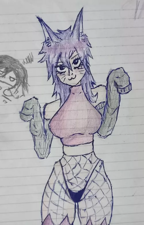 Naughty cat wants more attention from her master :3 (by me)