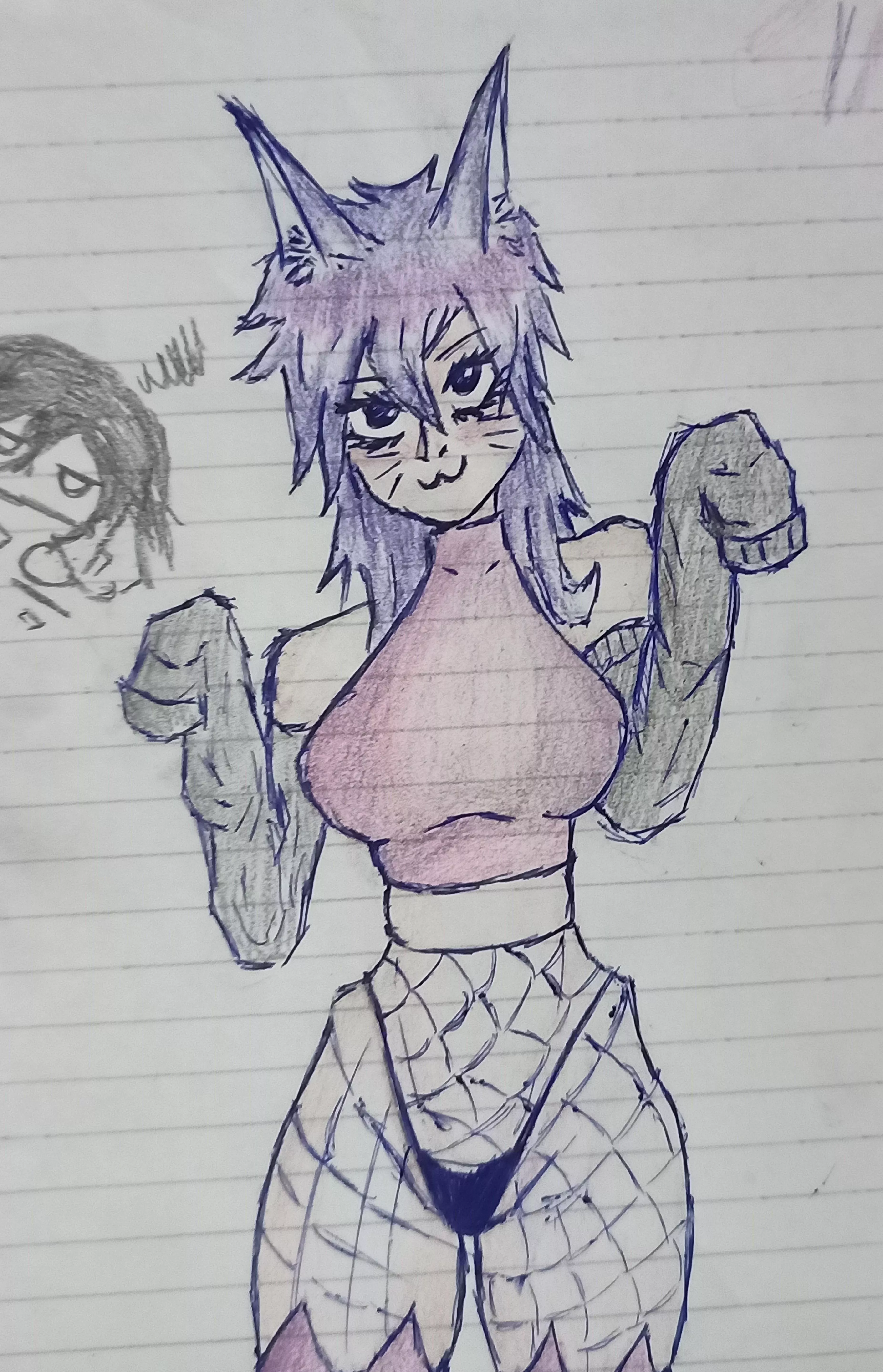 Naughty cat wants more attention from her master :3 (by me)