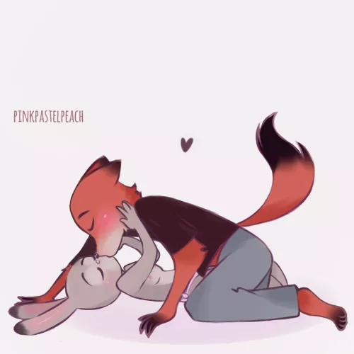 Wildehopps Kiss 🤤💞 art made by me. I have commissions open 🐾 (pinkpastelpeach)