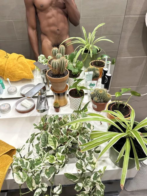 (28) Just a black man caring for some of his plants