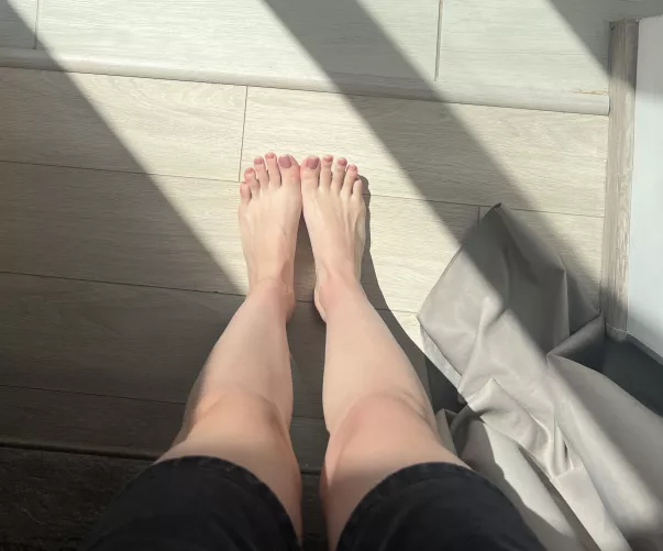 looking at my beautiful legs