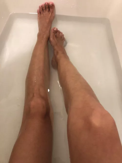 My feet enjoy a hot bath