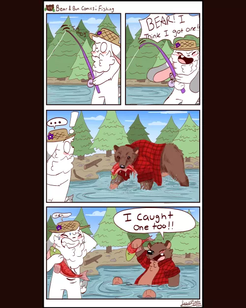 [OC]🐻🐰🌲Bear & Bun Comics: Fishing