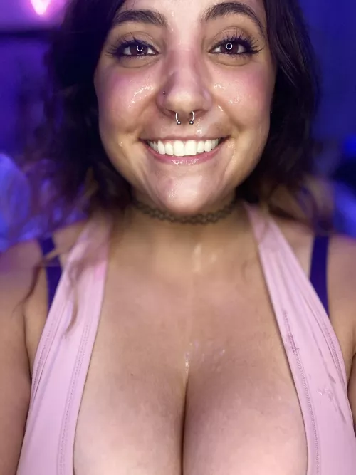 On my face and my tits 