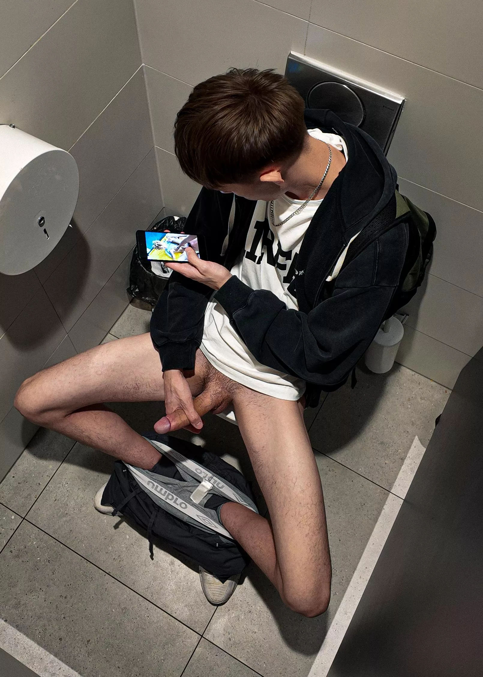 POV: during a break between classes, you heard strange sounds from the stall next to you and decided to take a peek. 👀