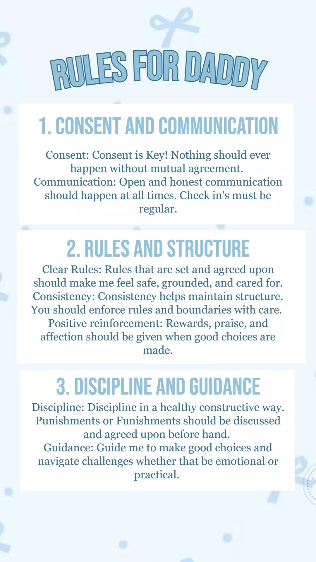 Rules for a Daddy - Saw someone do this on here and thought I'd make one for when I found one hehe