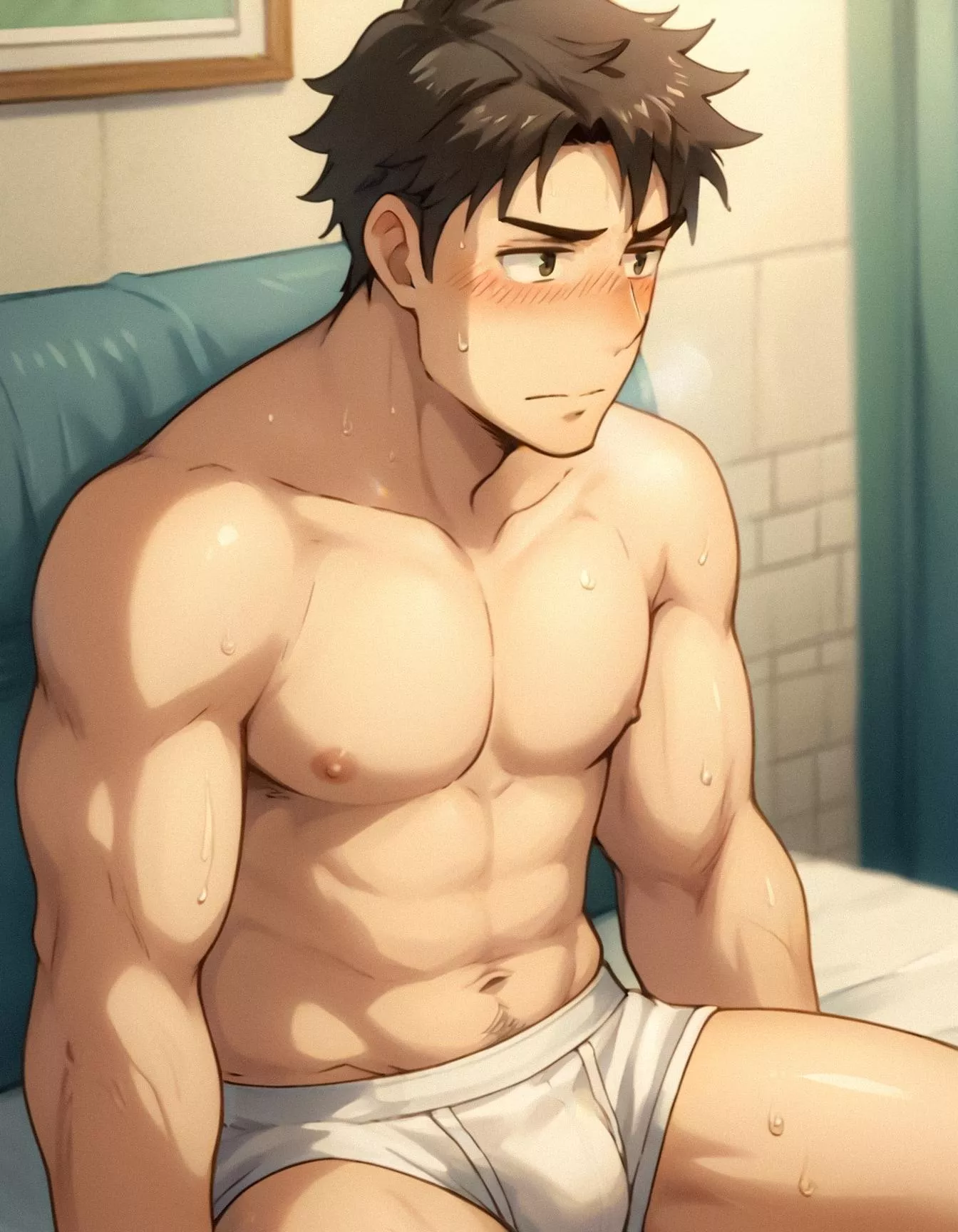 Shy guy in briefs is the hottest. 