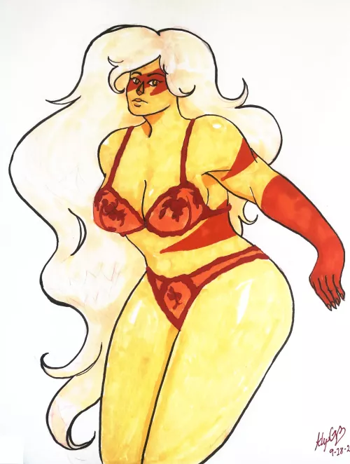 sketched jasp in some red lingerie