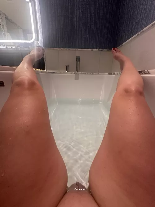 This bathtub is huge. I could use something huge in here with me. 