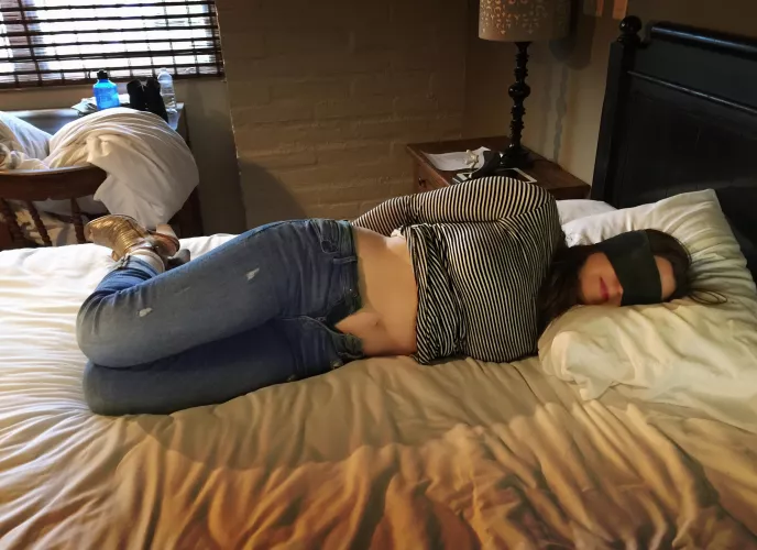 Bound on the bed [f]