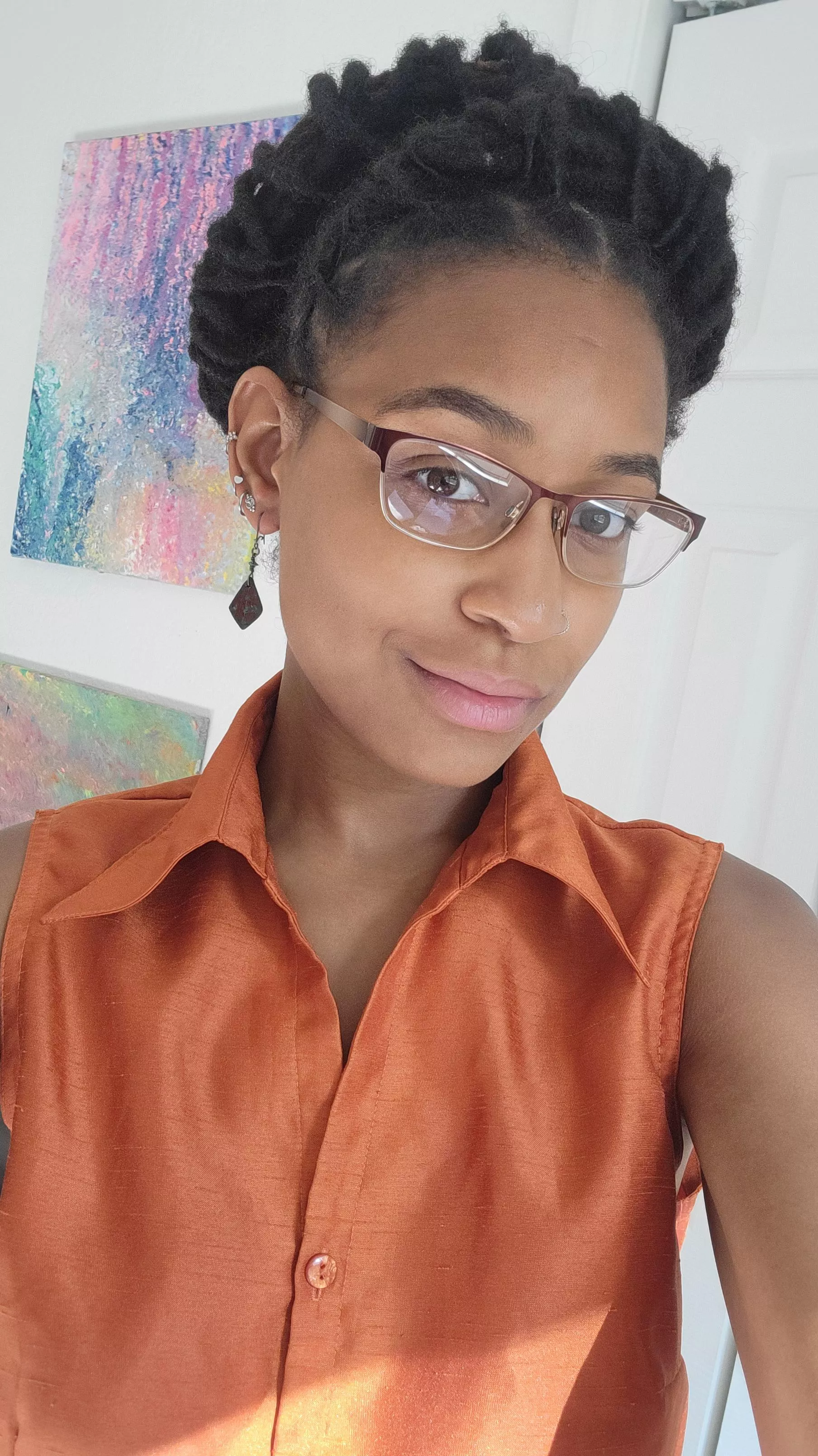 Classy in this orange top