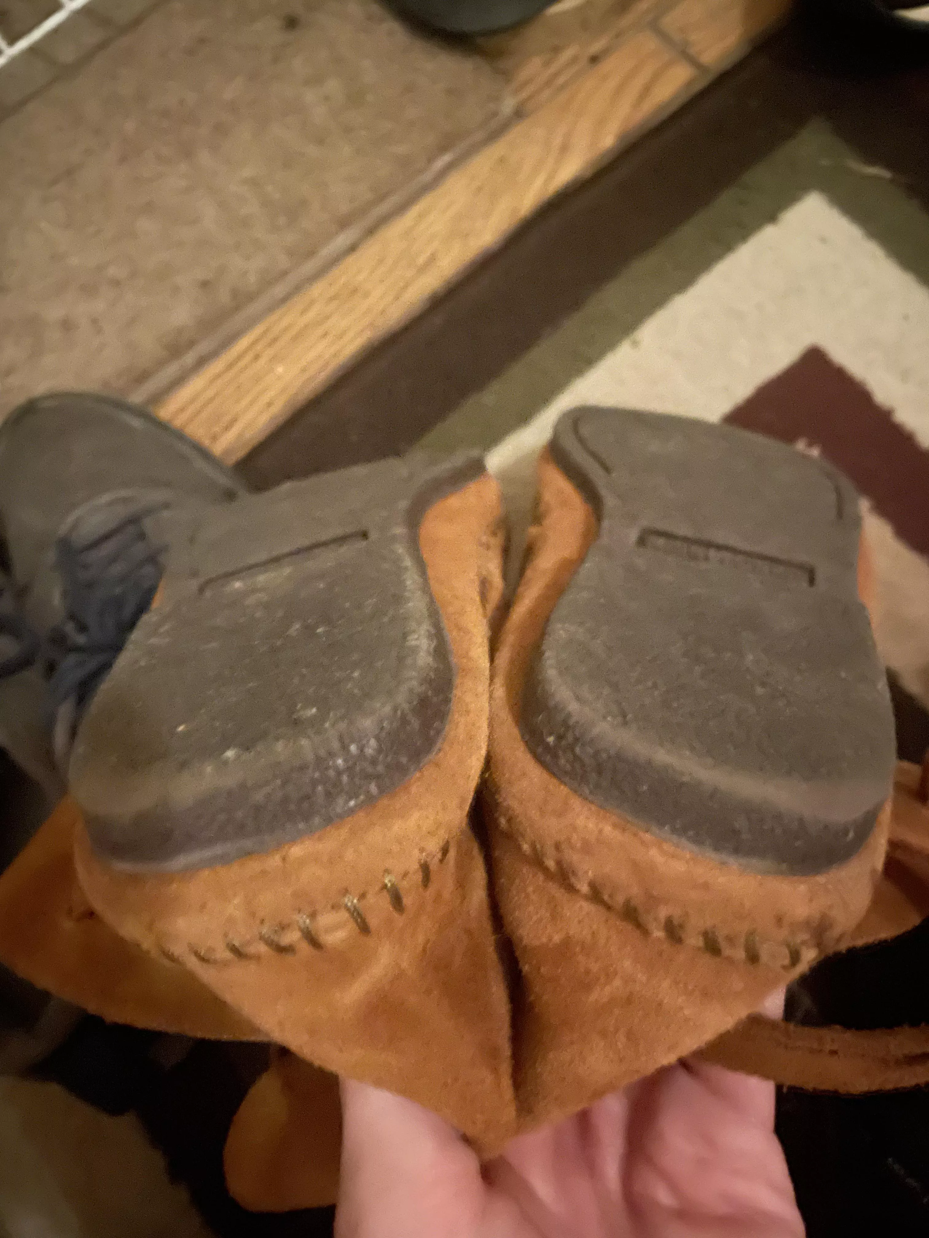 Minnetonka Two Button Hard Sole Boots- Soles Wearing