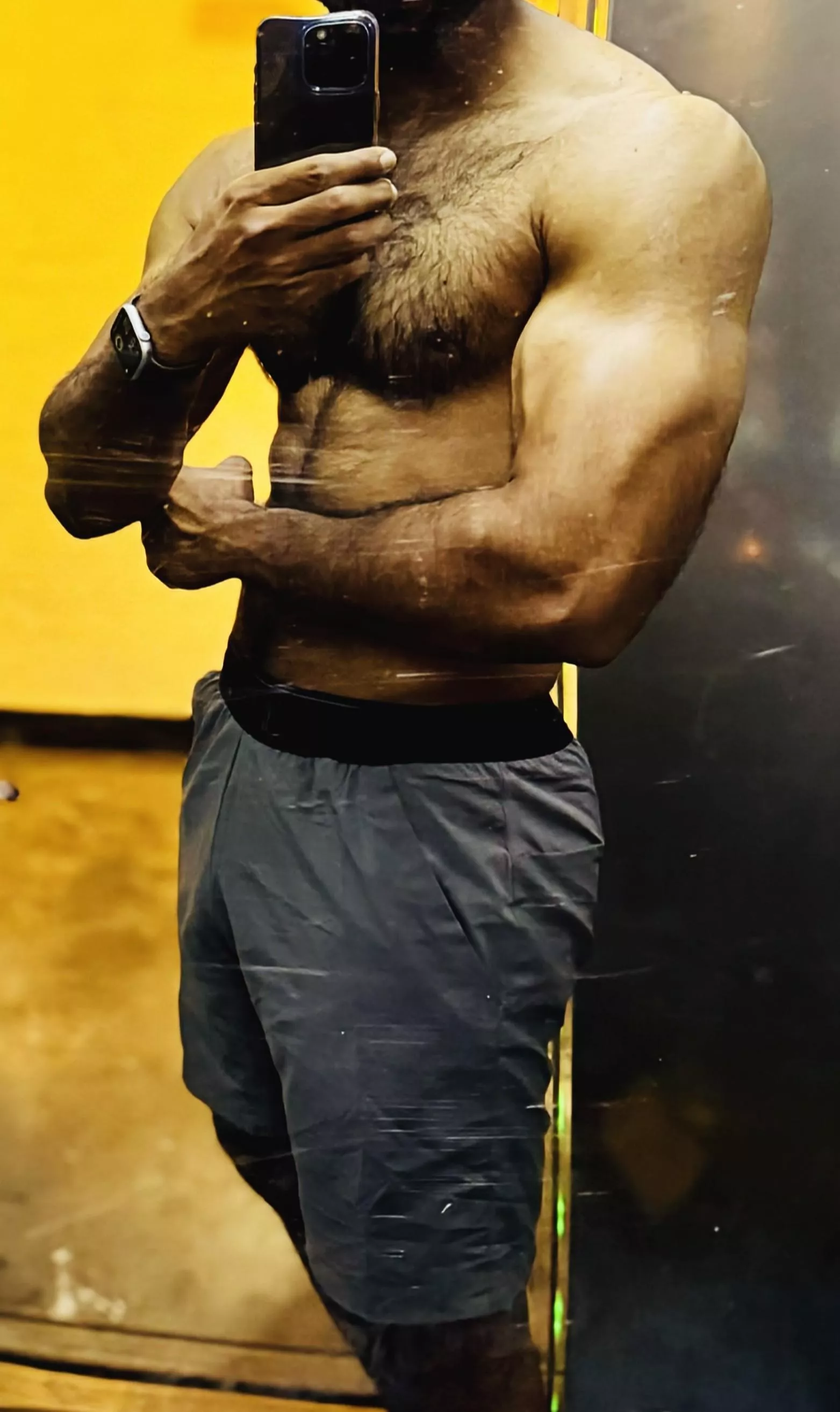 Post workout!! Sorry for the dirty mirror!!