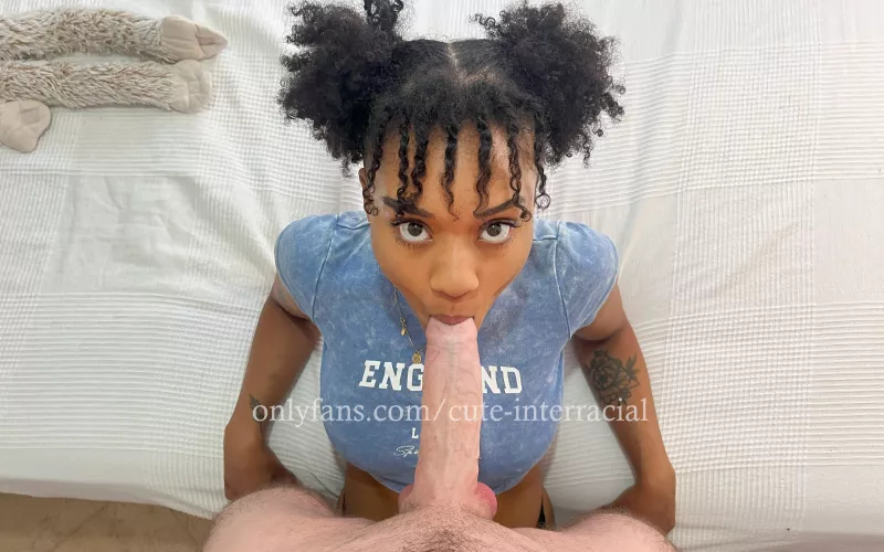 Sucking on a long dick