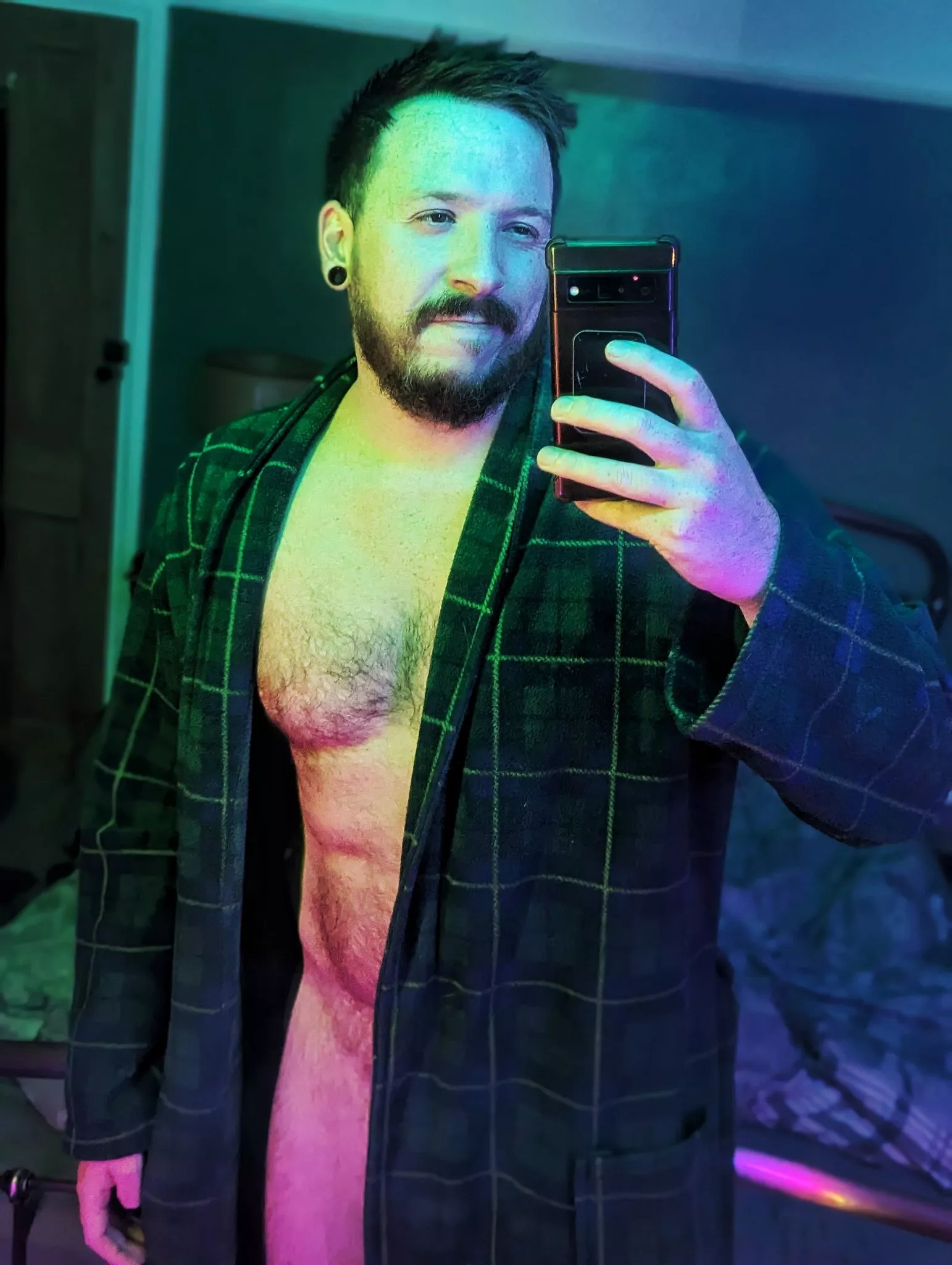 The robe is nearly falling off