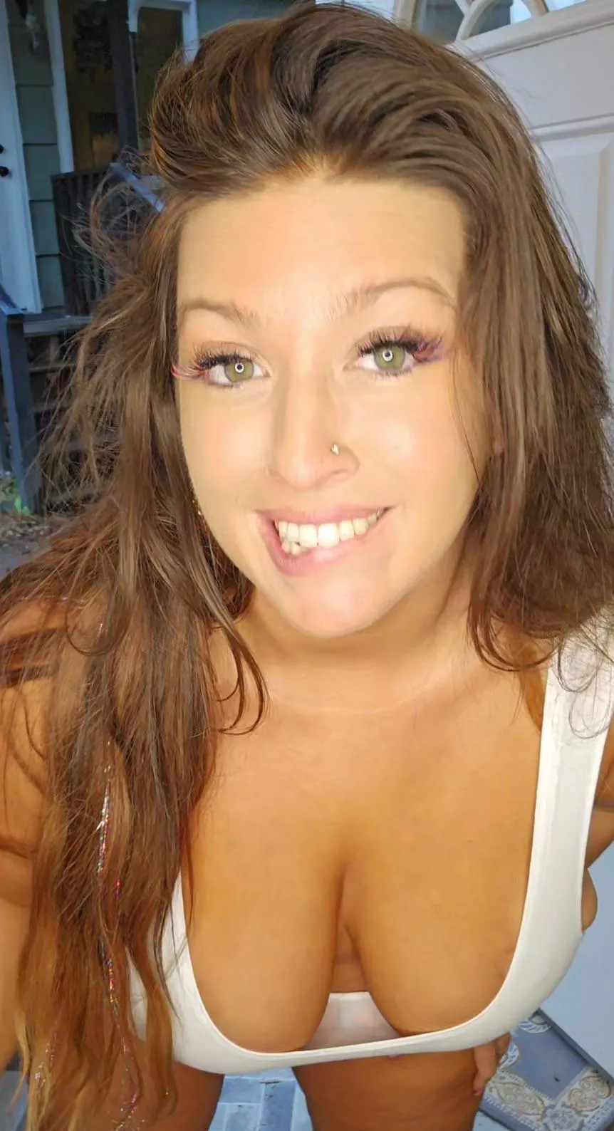 You can see down my uniform 