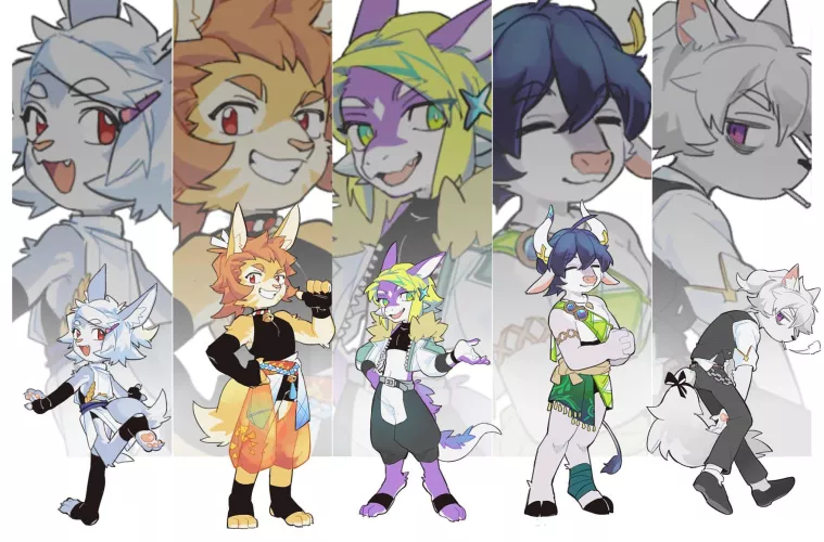 Going blindly into this dating sim, whose route are you trying first based on preference? (art by me)