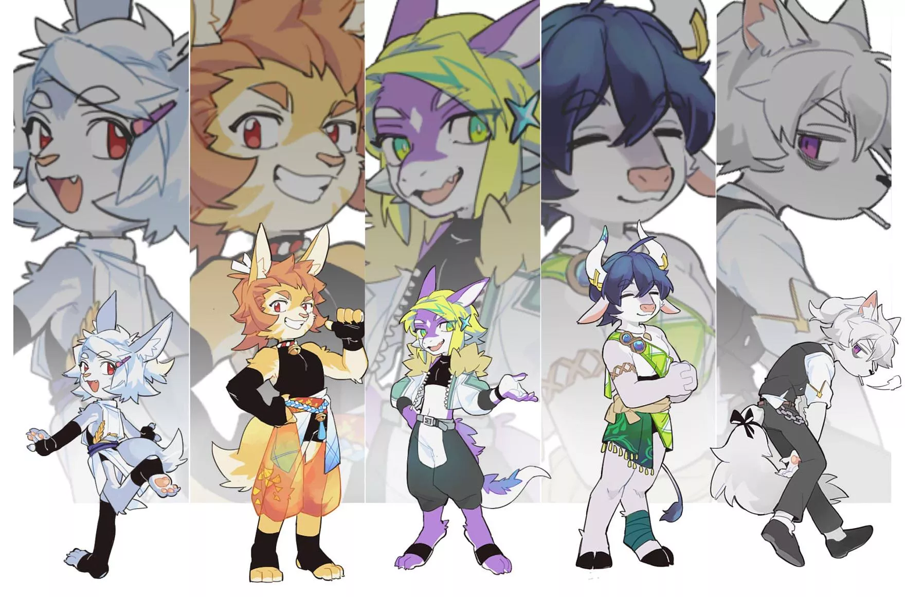 Going blindly into this dating sim, whose route are you trying first based on preference? (art by me)