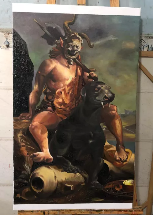 Is that NSFW enough? 😂 (hand painted portrait)