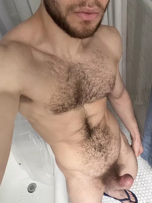 Me and the hairy boner before our shower 