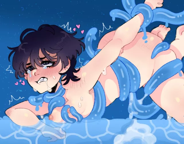 Scaramouche Loosing the fight to a slime (cherubicchubs)